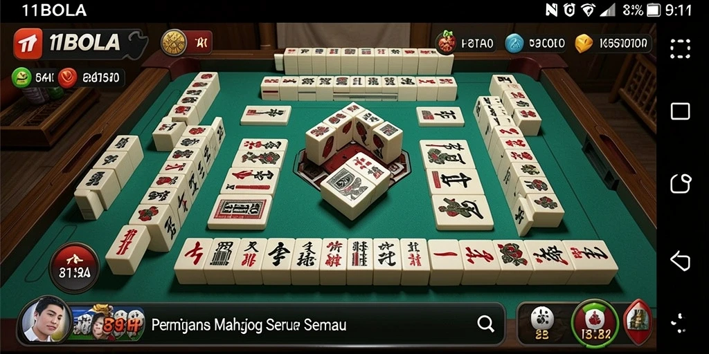Tampilan permainan Mahjong di 11BOLA dengan grafis yang memukau.
