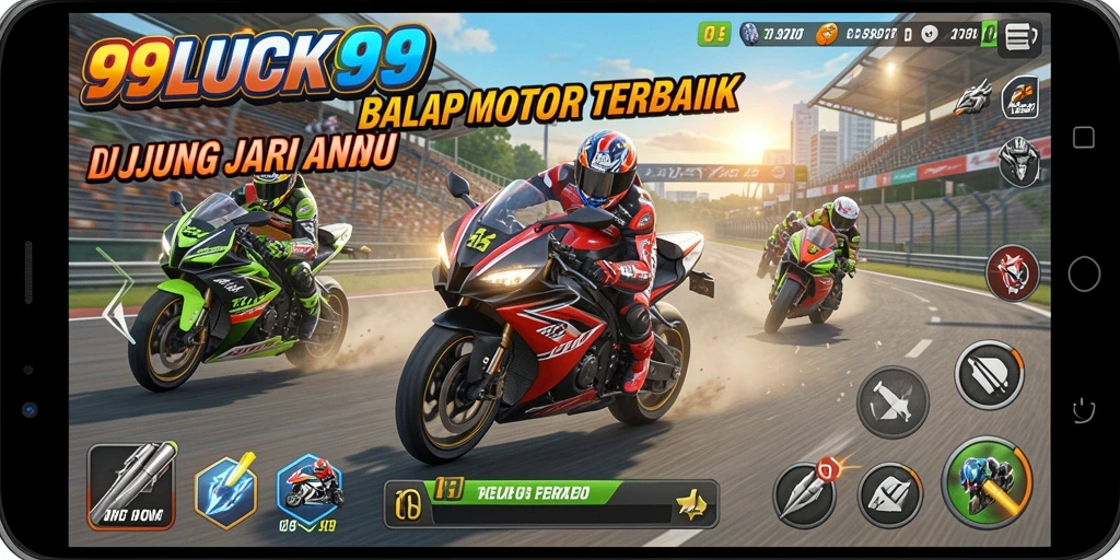 Gameplay mendebarkan dalam balap motor yang penuh adrenalin.
