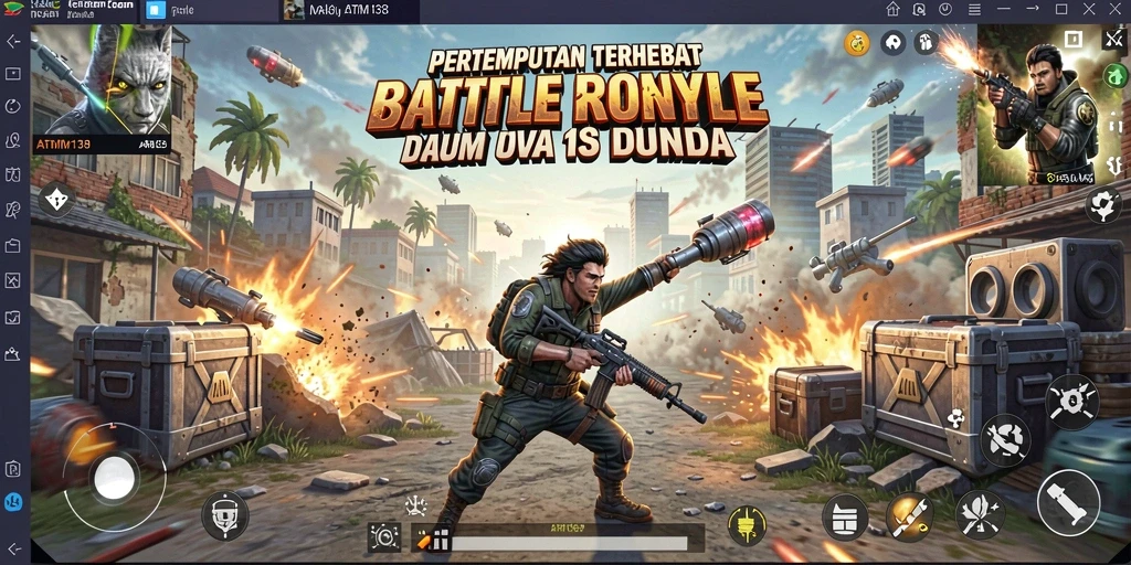 Screenshot ATM138 menampilkan aksi pertempuran seru di Battle Royale.