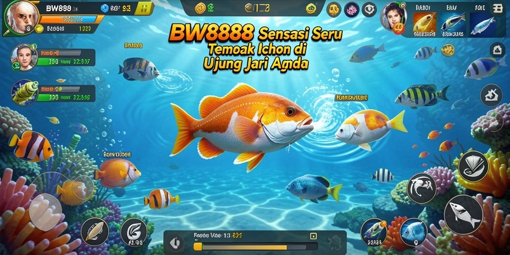 Screenshot gameplay BW888 yang menampilkan momen seru menembak ikan.