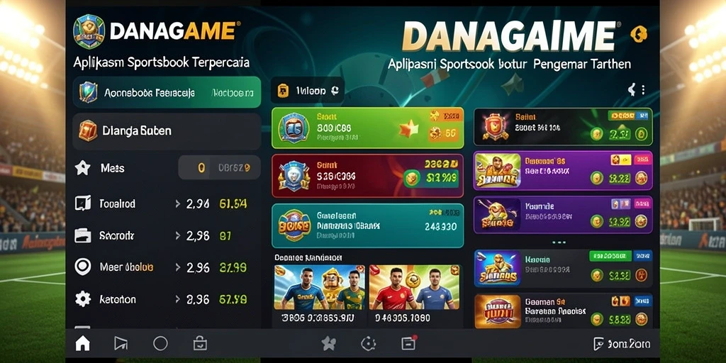 Tampilan antarmuka DANAGAME untuk taruhan olahraga.