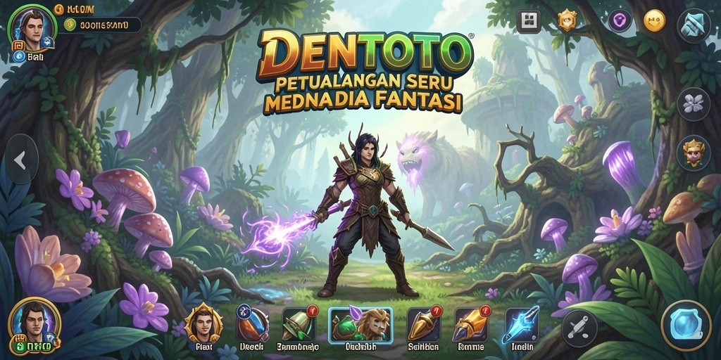 Tampilan gameplay DENTOTO yang penuh aksi dan keajaiban.