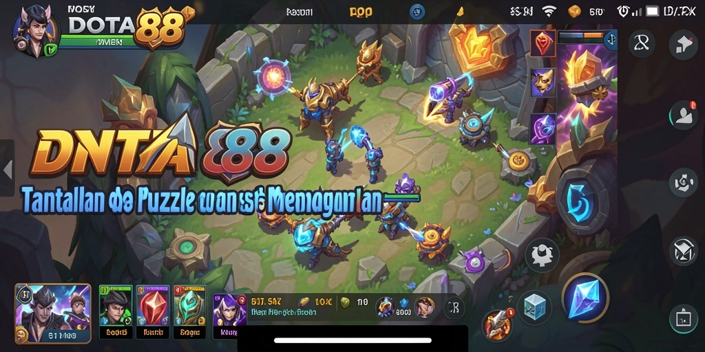 Tampilan gameplay DOTA88 yang menantang dan penuh warna.