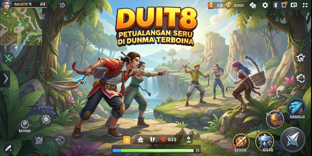 Tangkapan layar gameplay <strong>DUIT8</strong> menampilkan petualangan seru di dunia terbuka.
