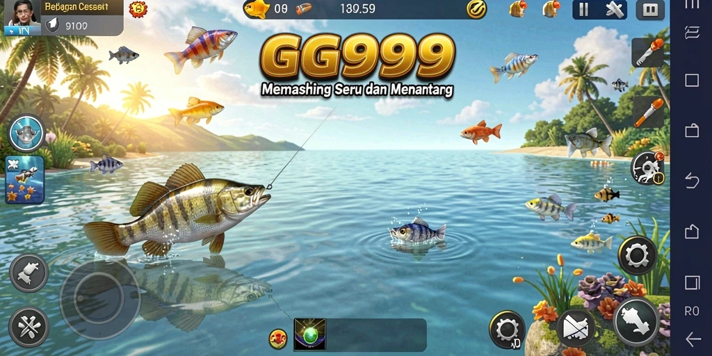 Tangkapan screenshot gameplay memancing di GG999 yang menegangkan.
