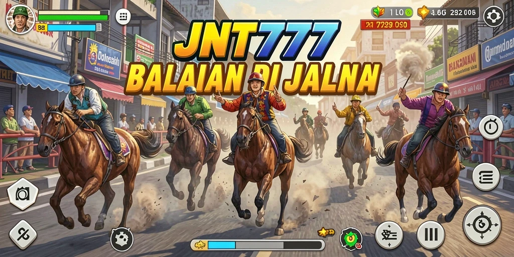 Tampilan gameplay JNT777 dengan balapan seru dan mendebarkan.