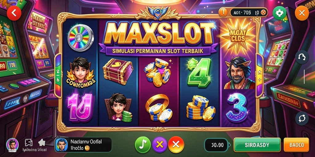 Screenshot gameplay <strong>MAXSLOT</strong> menunjukkan mesin slot yang menarik dengan grafis berkualitas.