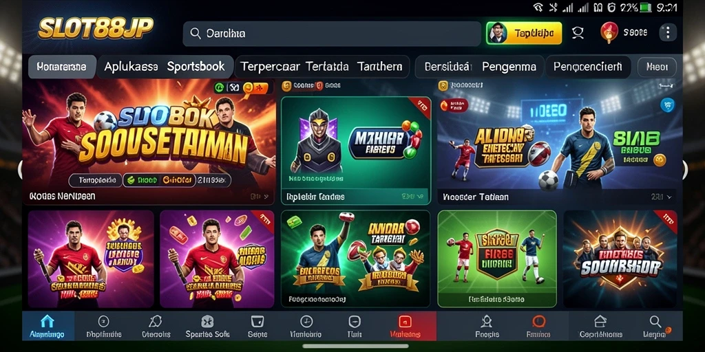 Tampilan screenshot SLOT88JP yang menampilkan bet permainan olahraga.