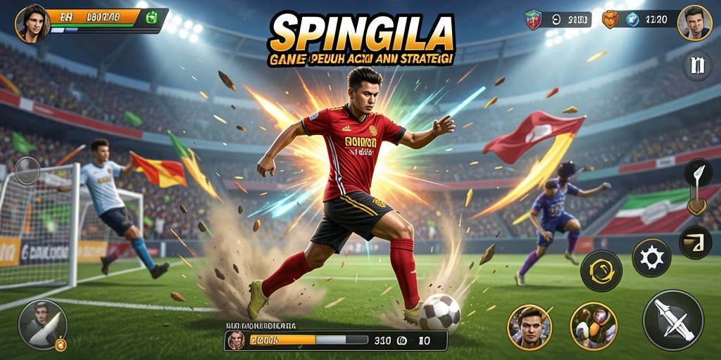 Tampilan gameplay menarik dari SPINGILA yang menunjukkan aksi olahraga nyata.