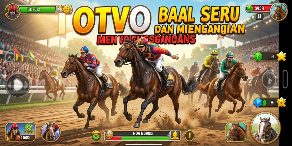 Screenshot gameplay TVTOTO dengan balapan penuh aksi.
