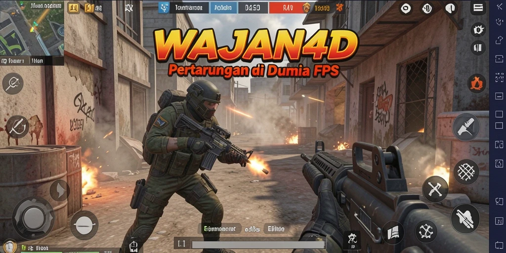 Screenshot menunjukkan aksi seru dalam permainan WAJAN4D FPS.