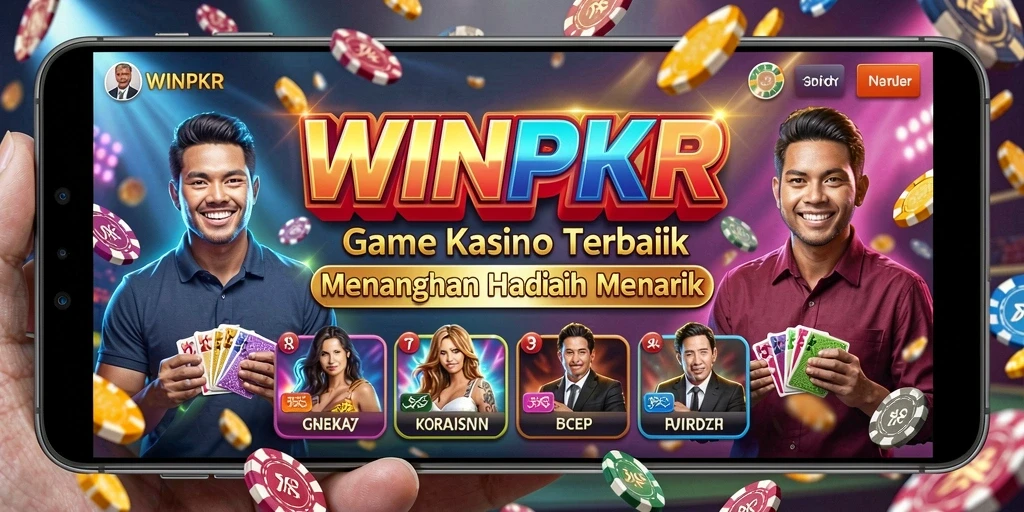Tampilan dinamis dari gameplay Kasino di WINPKR yang menggugah semangat.